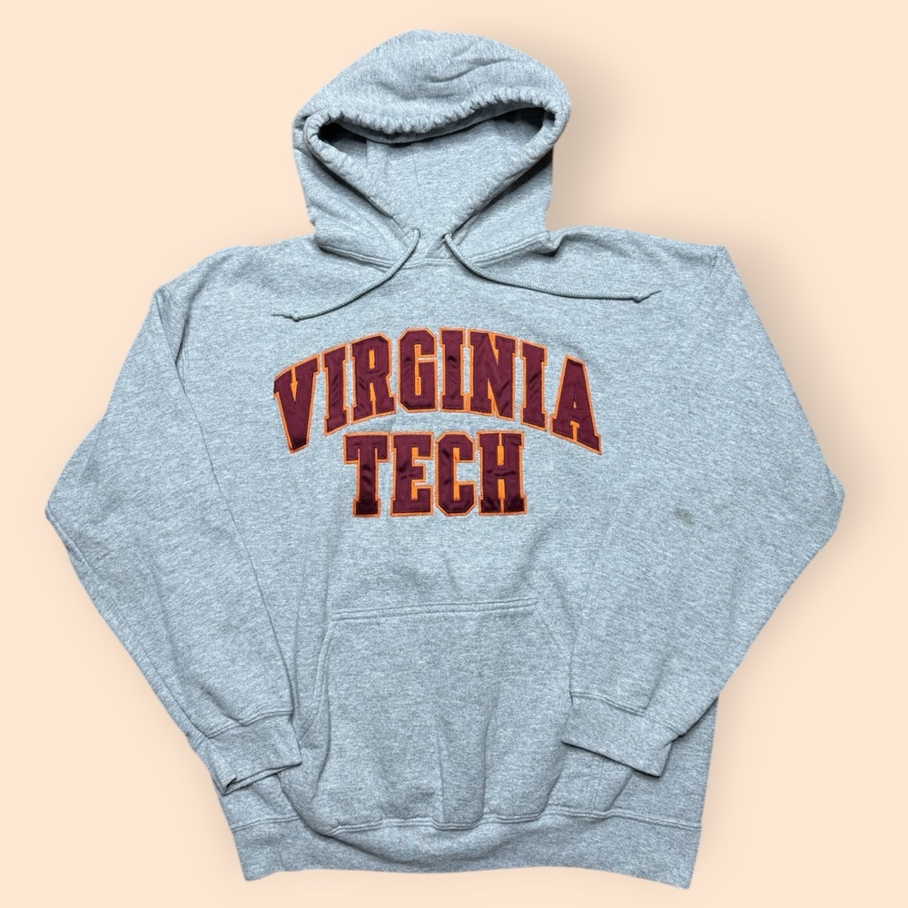 Vintage Virginia Tech Hokies Y2K Hoodie Men’s Large Gray Vtg 2000s
